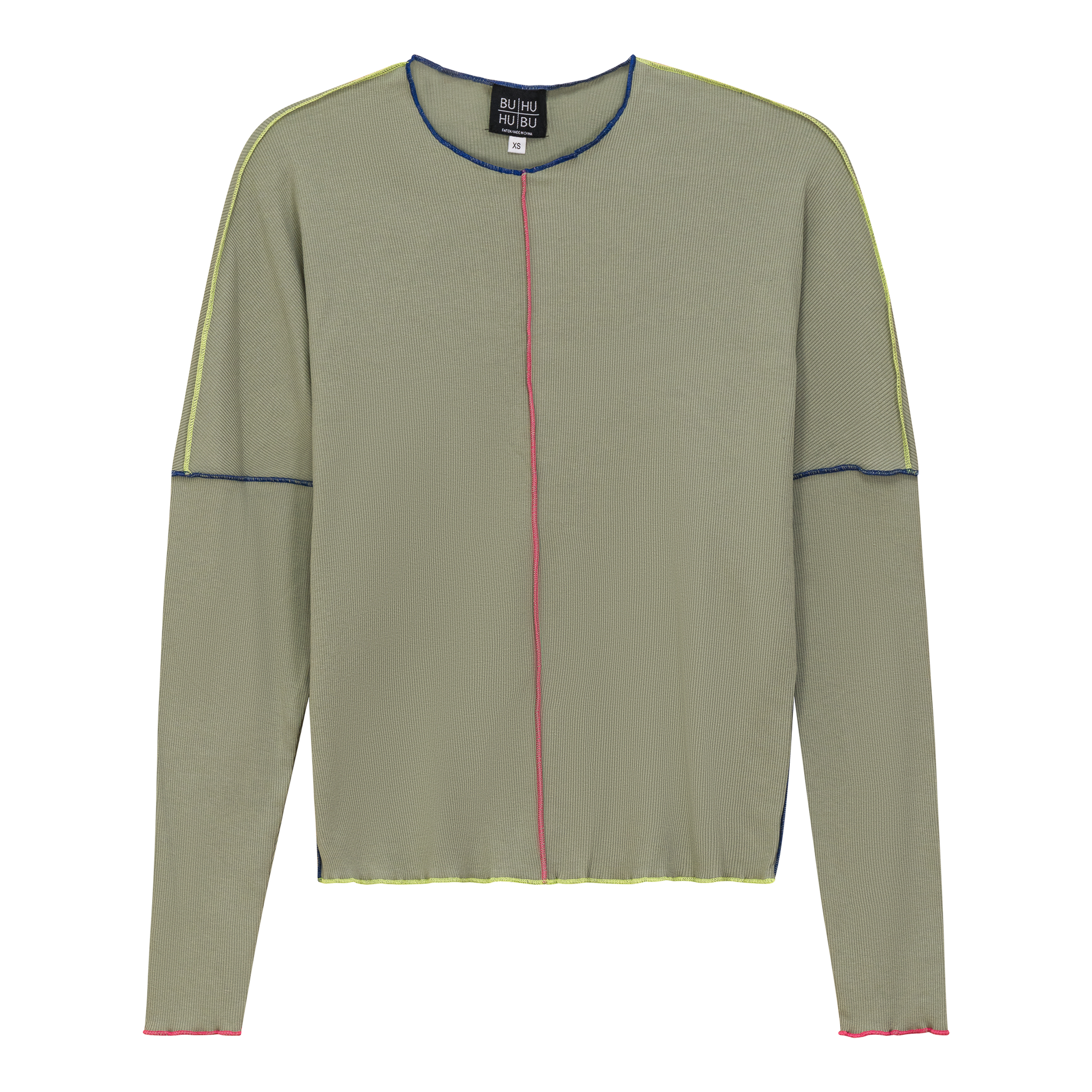 Contrast Stitch Top Basil