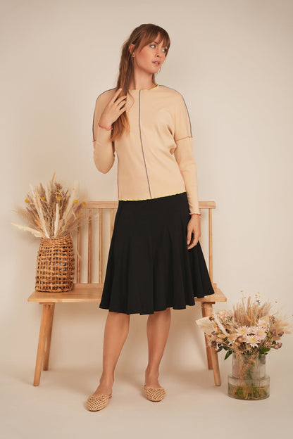 Contrast Top Stitch Top