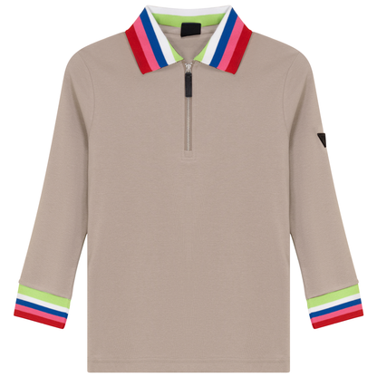 Rainbow Contrast Tee Stone