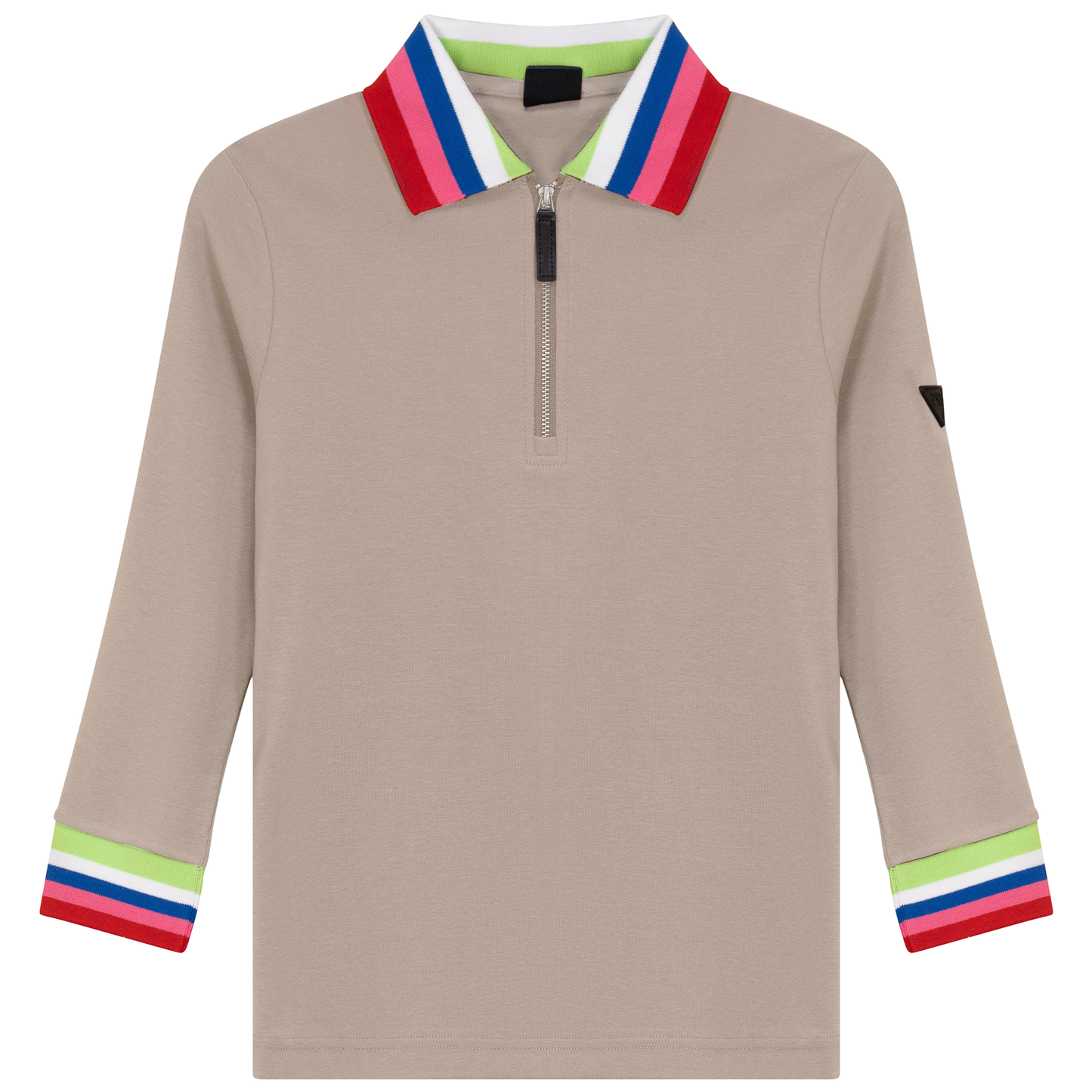 Rainbow Contrast Tee Stone