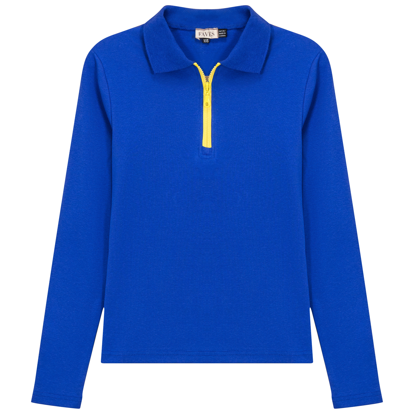 Henley Contrast Zip Tee Sapphire Yellow