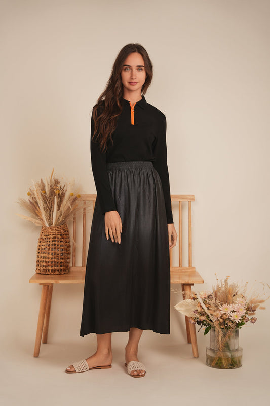 Henley Contrast Zip Tee