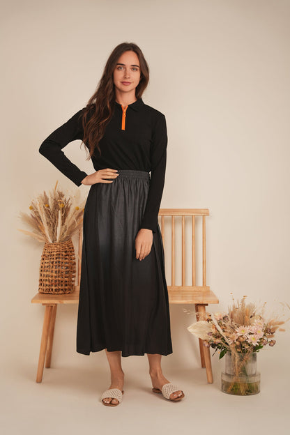 Henley Contrast Zip Tee