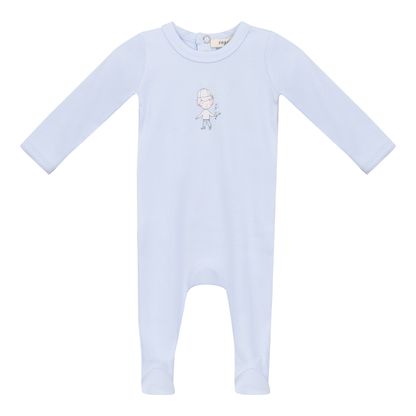 Boy and Girl Print Onesie Blue