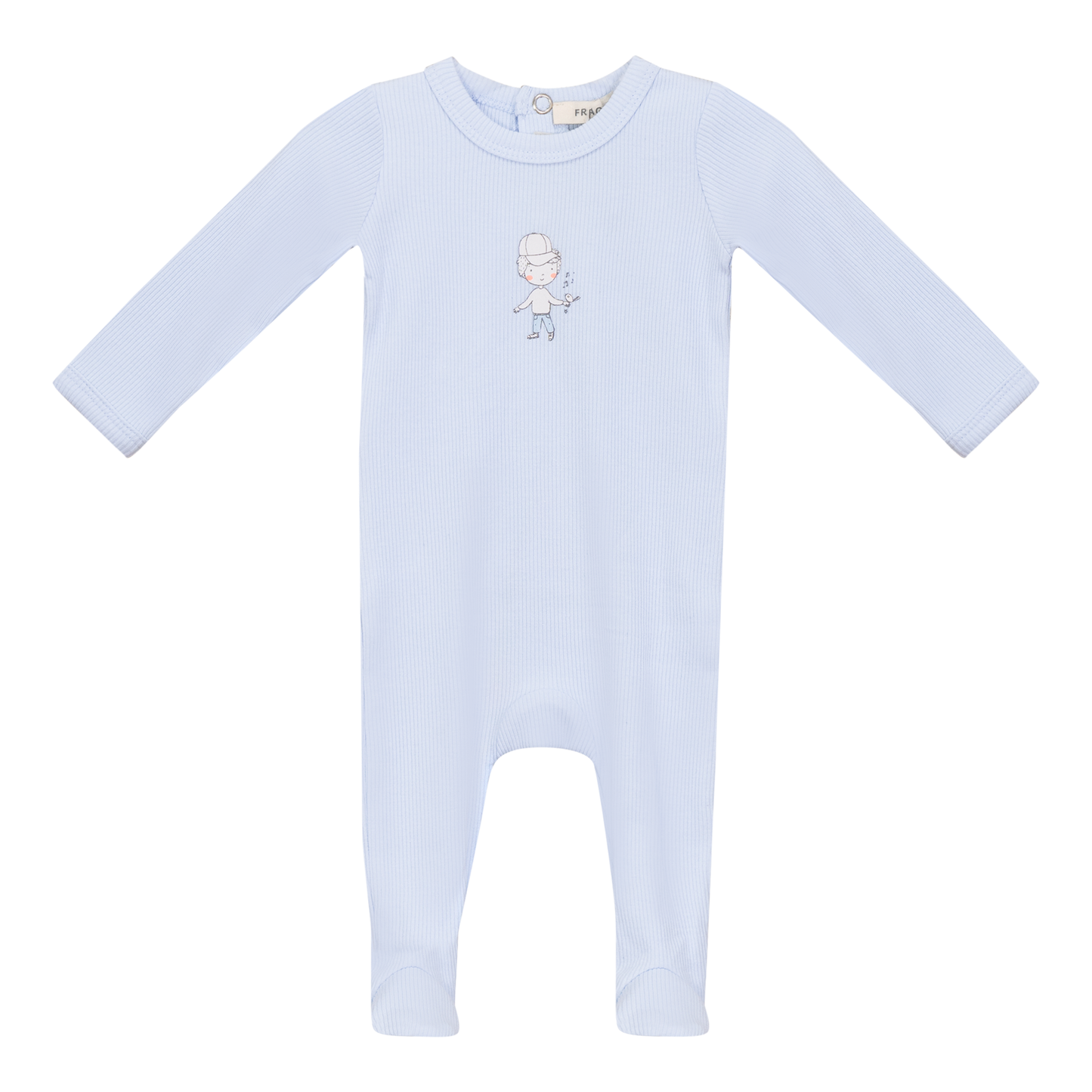 Boy and Girl Print Onesie Blue