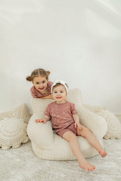 Printed Rib 2Pc Short Set