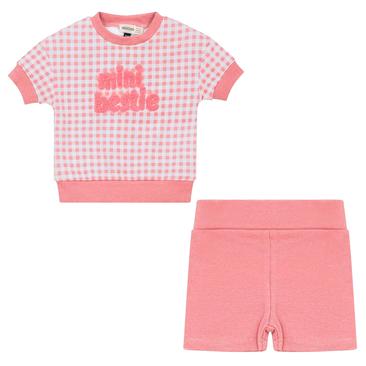 Checkered Mini Bestie Shorts Pink White