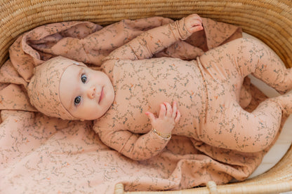 Leaves and Bird Print Onesie Set