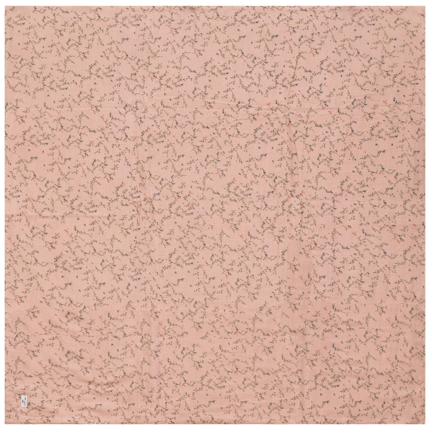 Leaves and Bird Print Swaddle Light Maple One Size