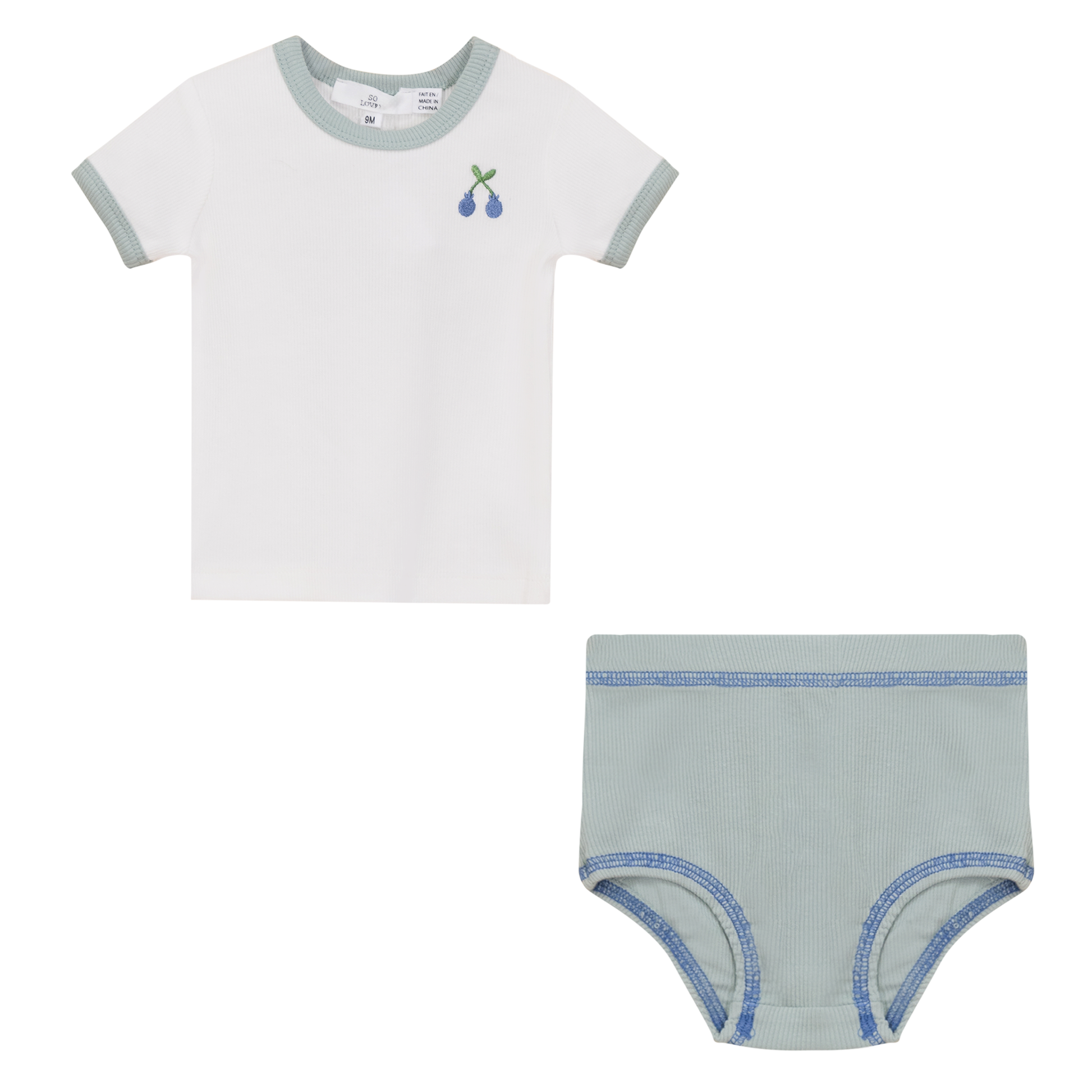 Blueberry Print Top Set