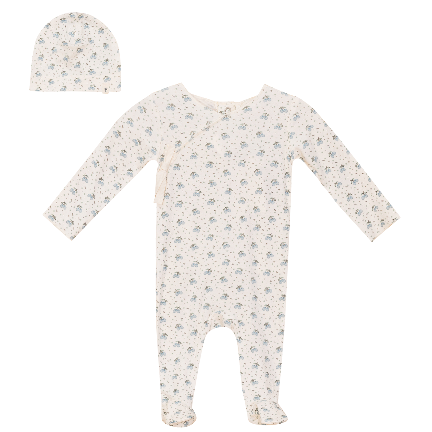 Fruit Print Onesie Set Blue
