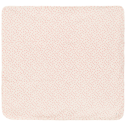 Crinkle Flower Print Blanket Cream Red One Size