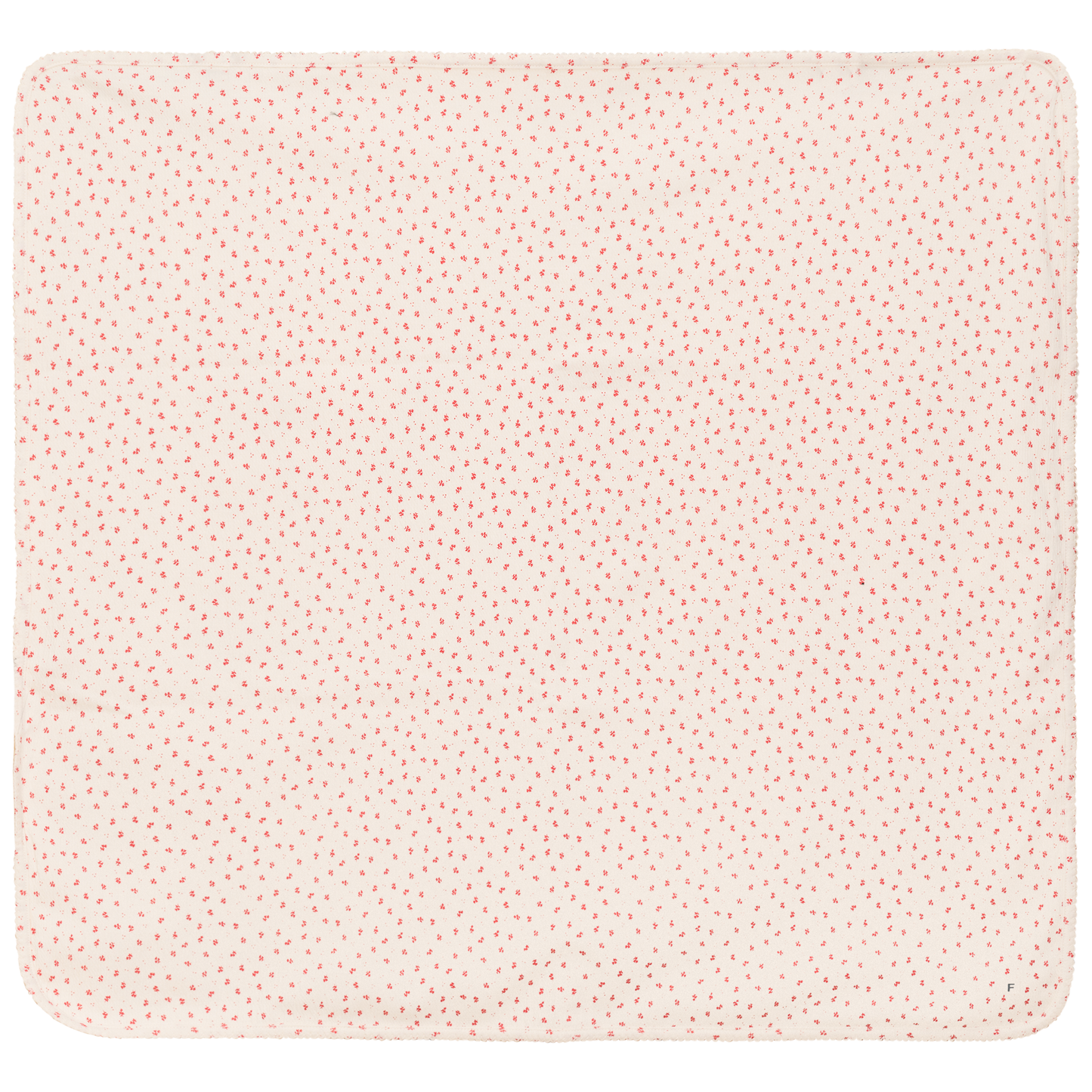 Crinkle Flower Print Blanket Cream Red One Size