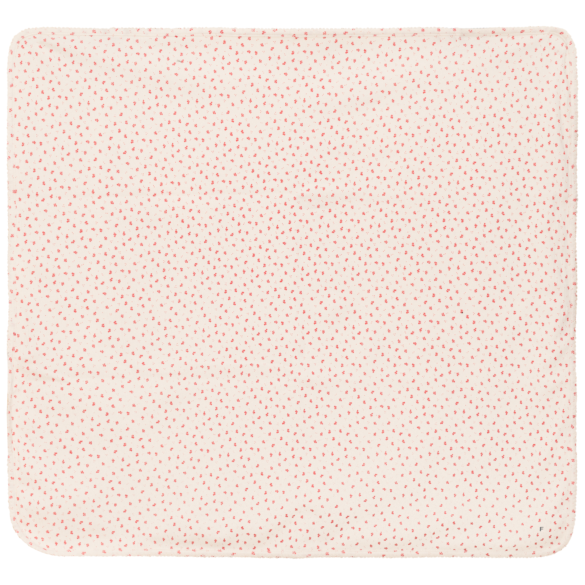 Crinkle Flower Print Blanket Cream Red One Size