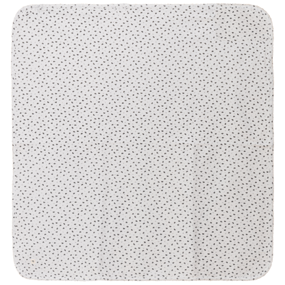 Crinkle Flower Print Blanket White Black One Size