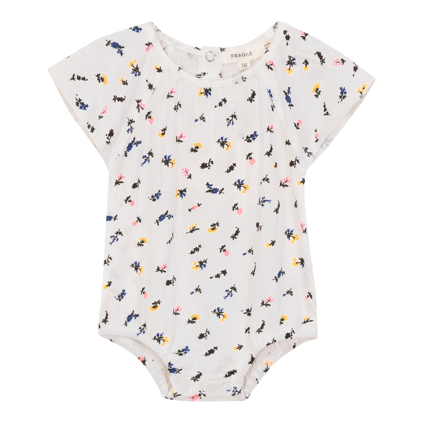 Multi Flower Print Romper White