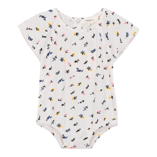 Multi Flower Print Romper White