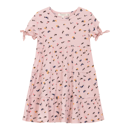 Multi Flower Print Dress Pink