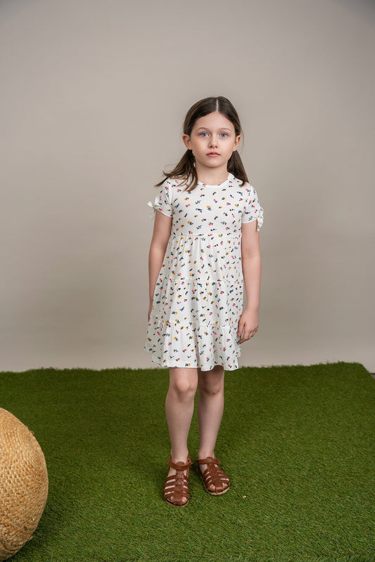 Multi Flower Print Dress