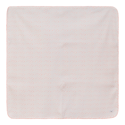 Flower and Dot Print Blanket Pink Off White One Size