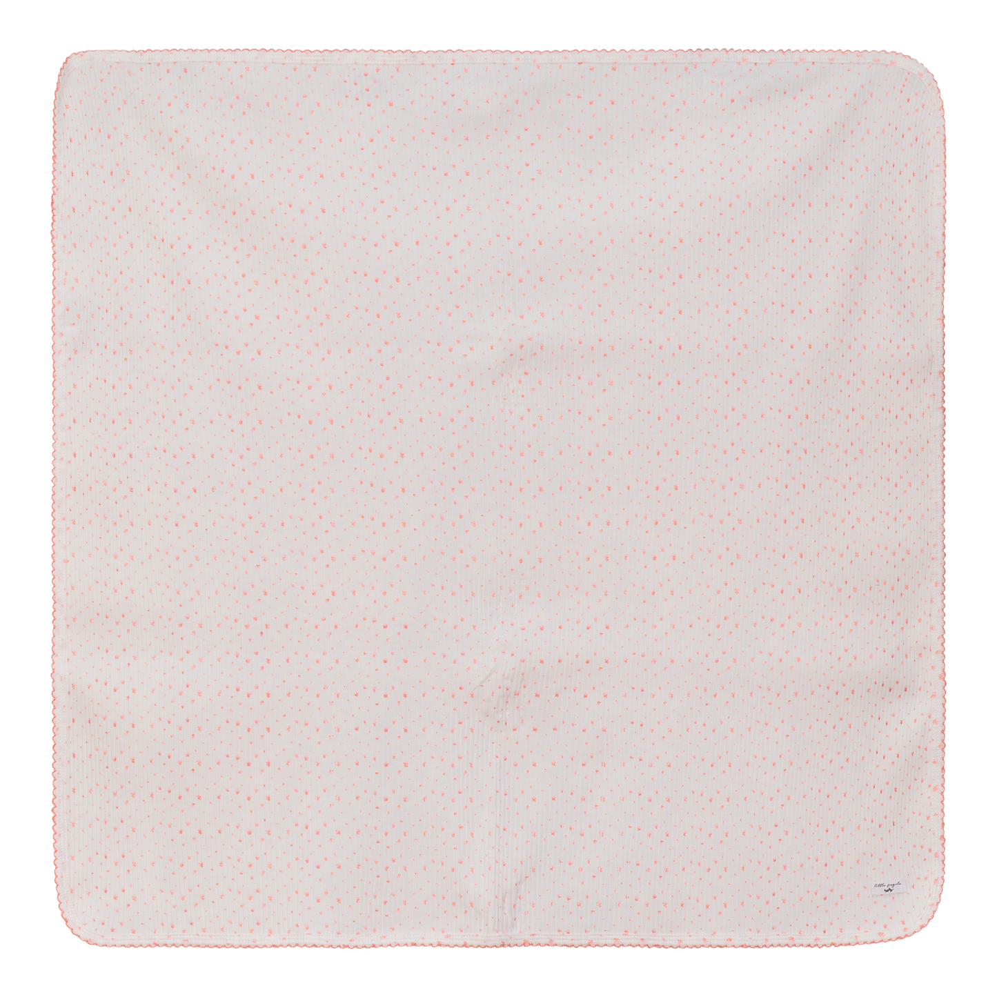 Flower and Dot Print Blanket Pink Off White One Size