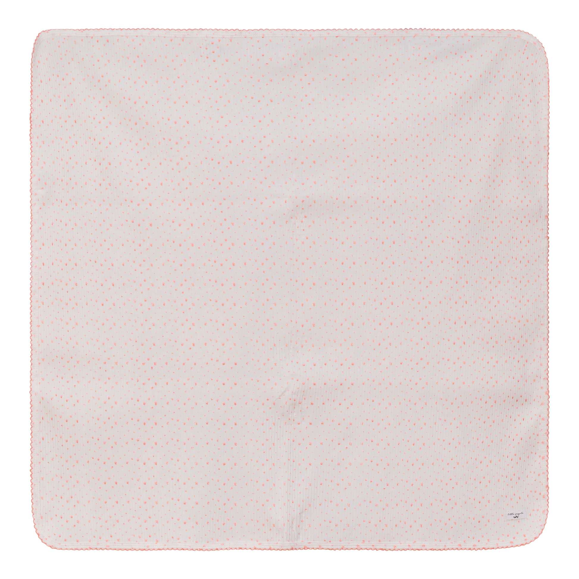 Flower and Dot Print Blanket Pink Off White One Size
