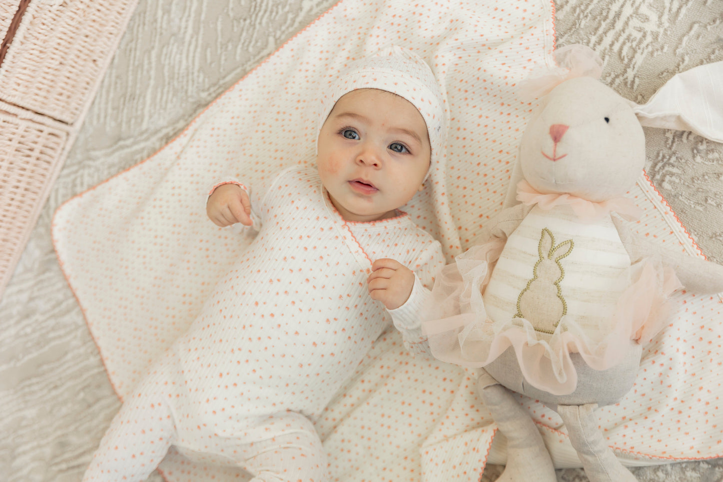 Flower and Dot Print Blanket