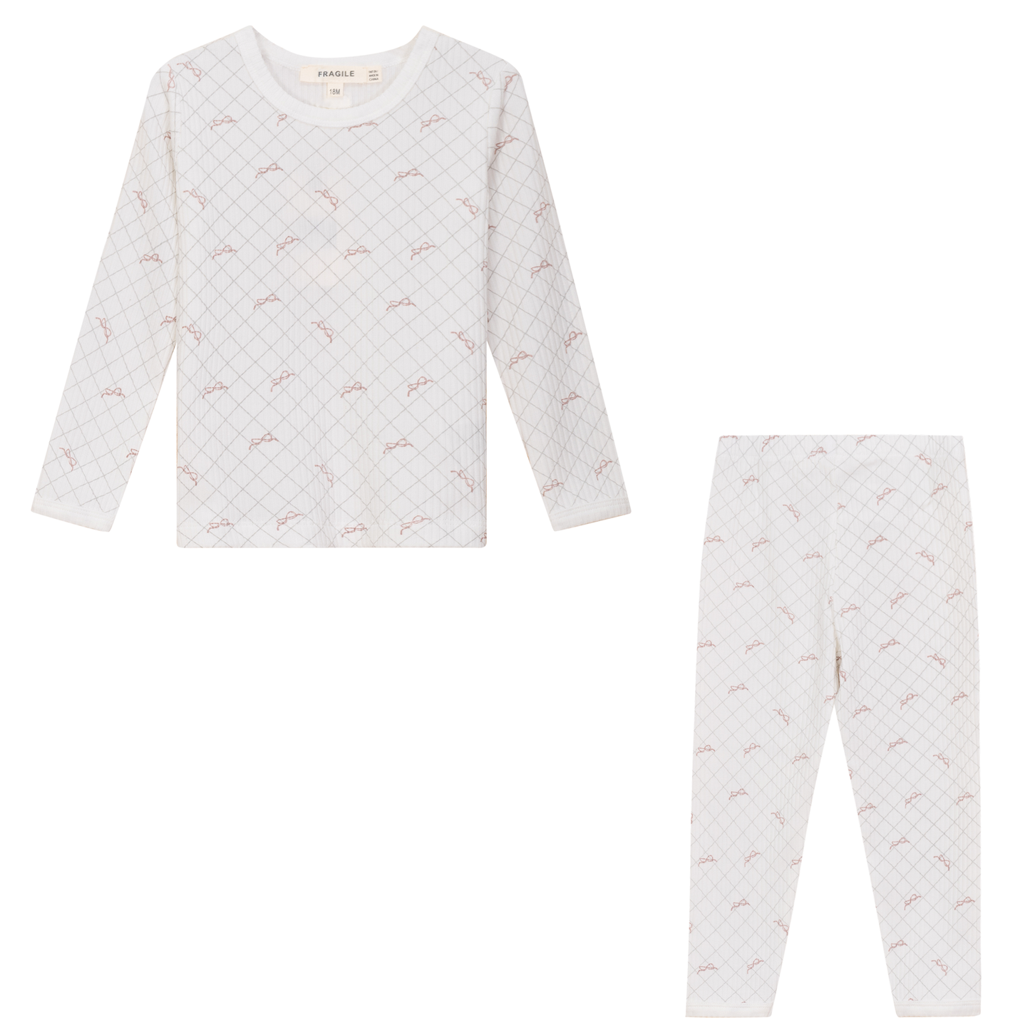 Mesh Print 2Pc Set White Blossom