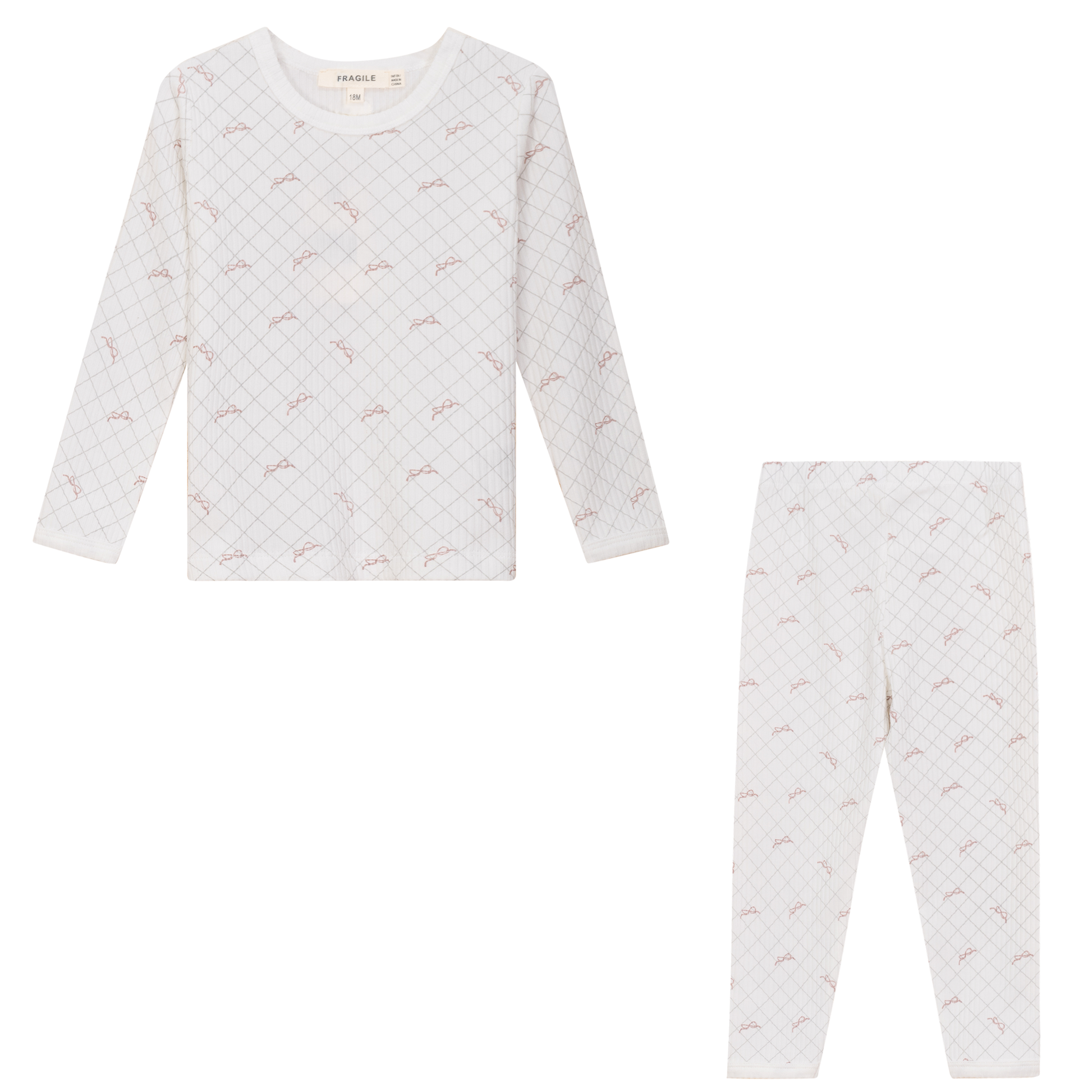 Mesh Print 2Pc Set White Blossom