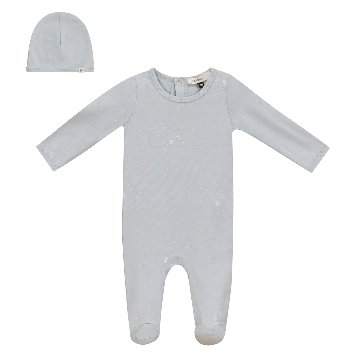 Strawberry and Dot Print Onesie Set Skylight