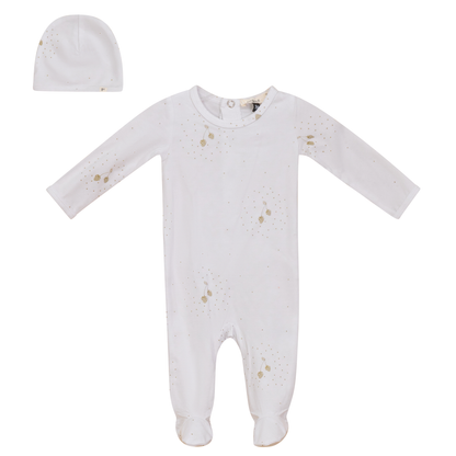 Strawberry and Dot Print Onesie Set White