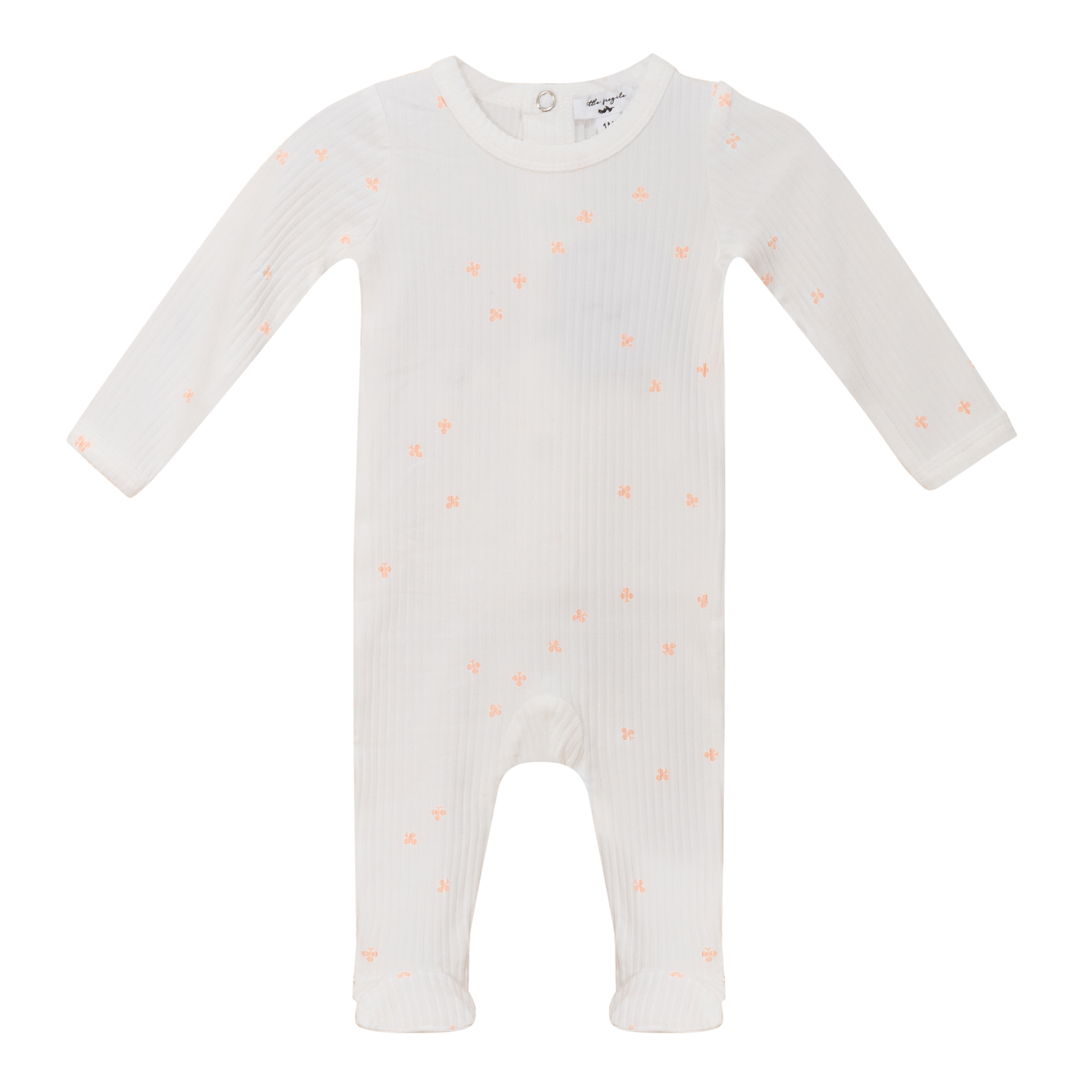 Clover Print Onesie White Rose Bud