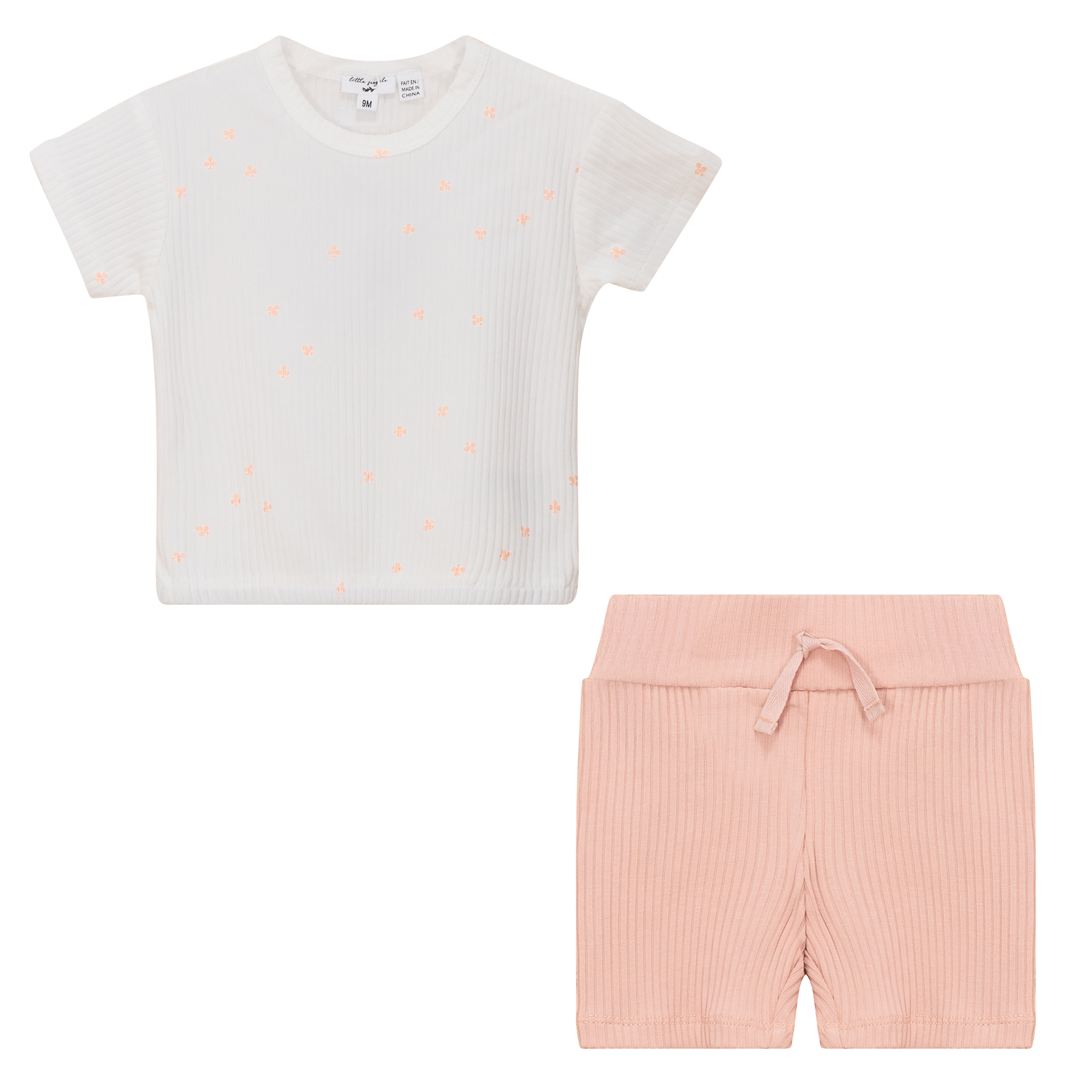 Clover Print Shorts Set Rosebud