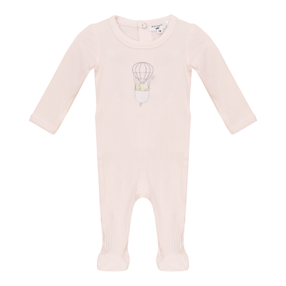 Air Balloon Print Onesie Powder Pink