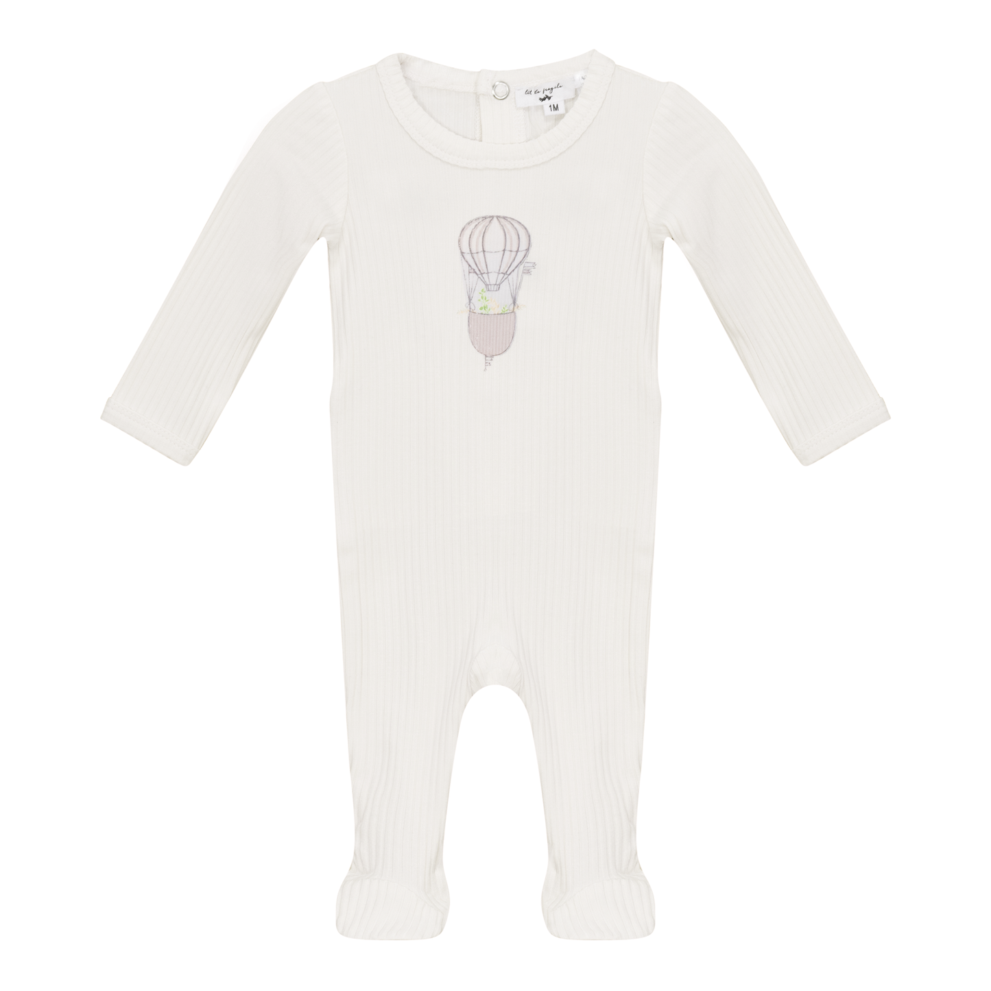 Air Balloon Print Onesie White