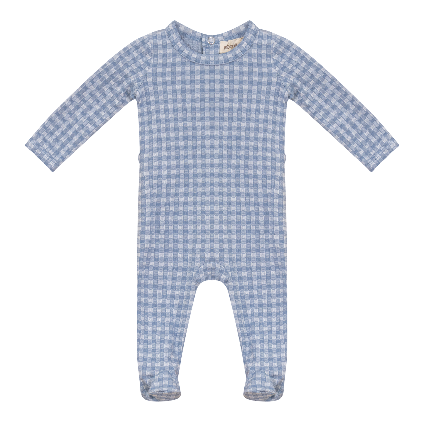 Plaid Stretch Onesie Denim 3 Months