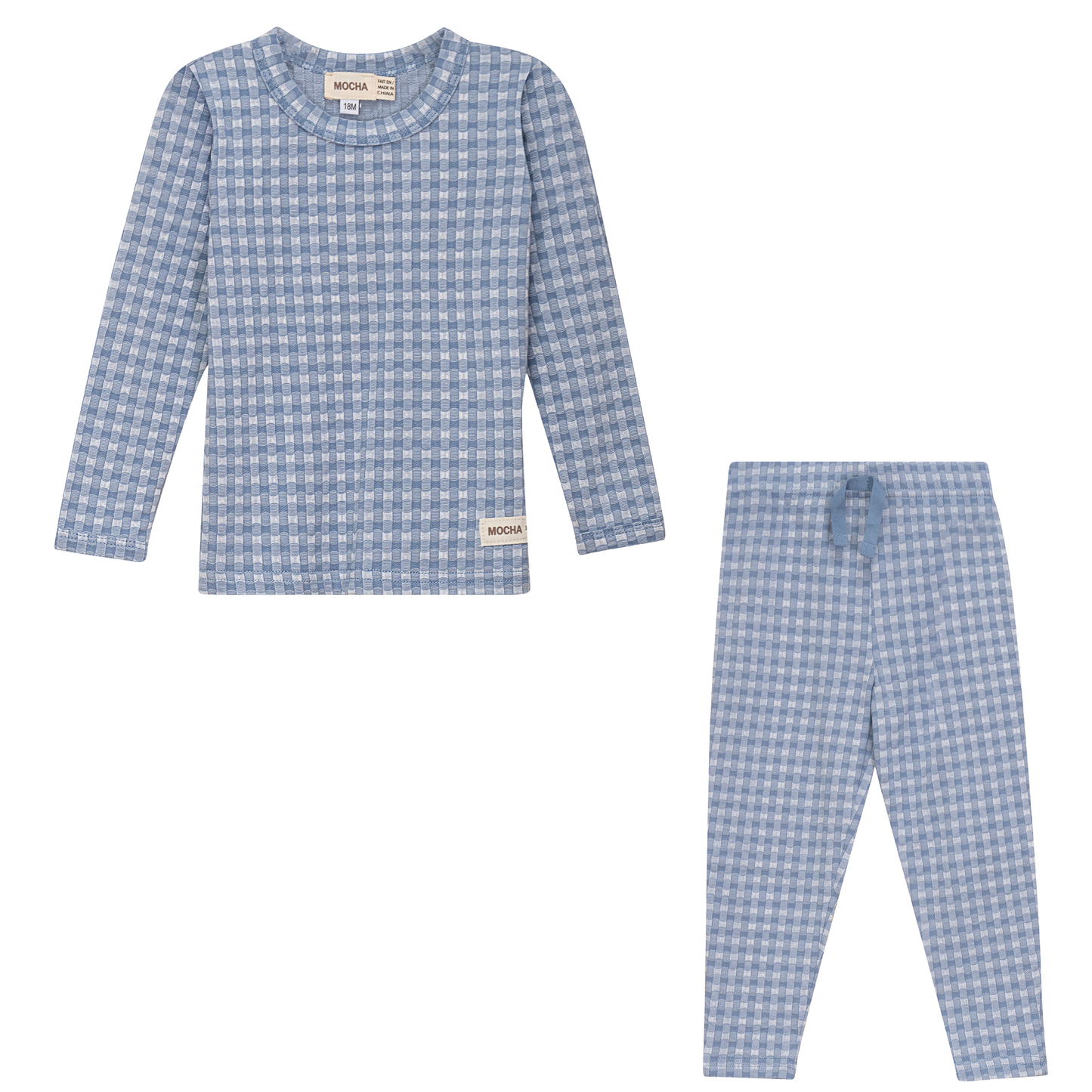 Plaid Stretch 2Pc Set Denim