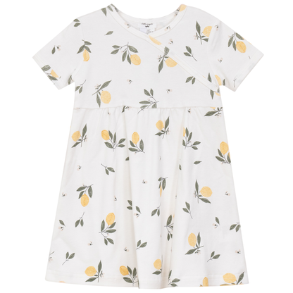 Pastel Print Dress White Yellow