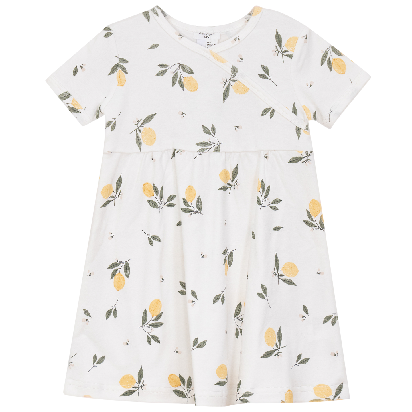 Pastel Print Dress White Yellow