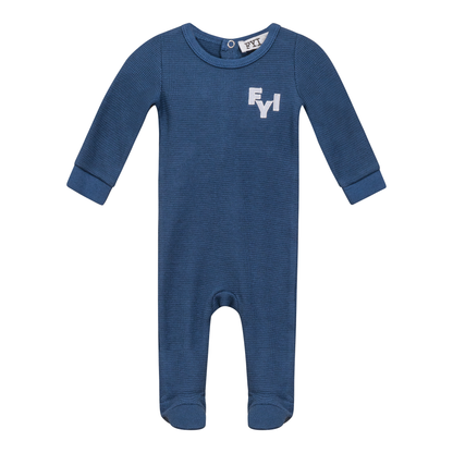 Waffle Square Textured Onesie Denim 3 Months
