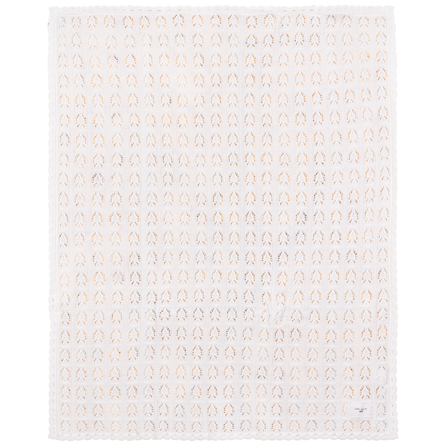 Knit Lace Texture Blanket White One Size