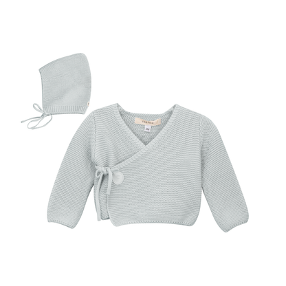Garter Knit Cardigan Set Skylight