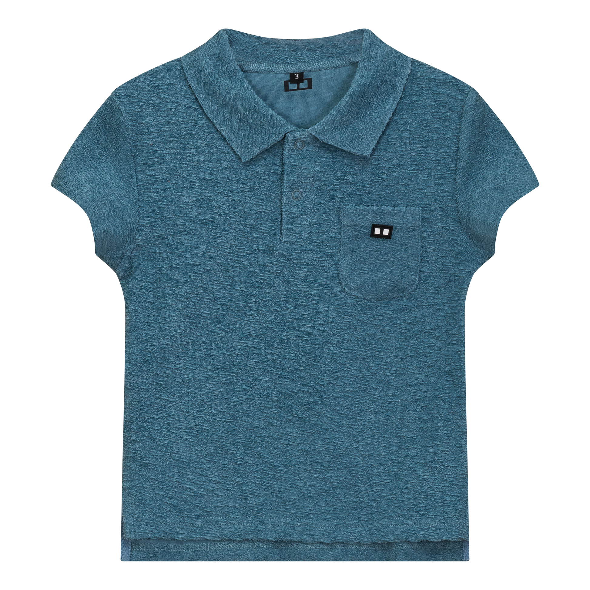 Textured Terry Polo Shadow Blue