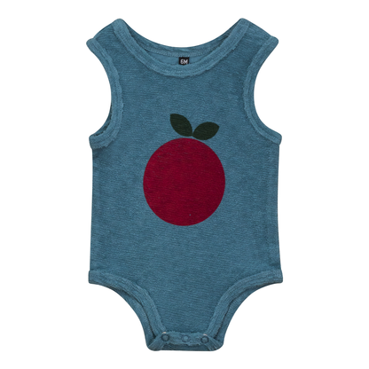 Textured Terry Romper Shadow Blue