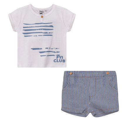 FYI CLUB 2Pc Set White Denim