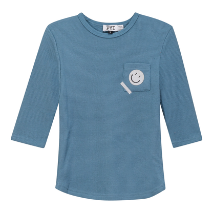 Square Textured Top Shadow Blue