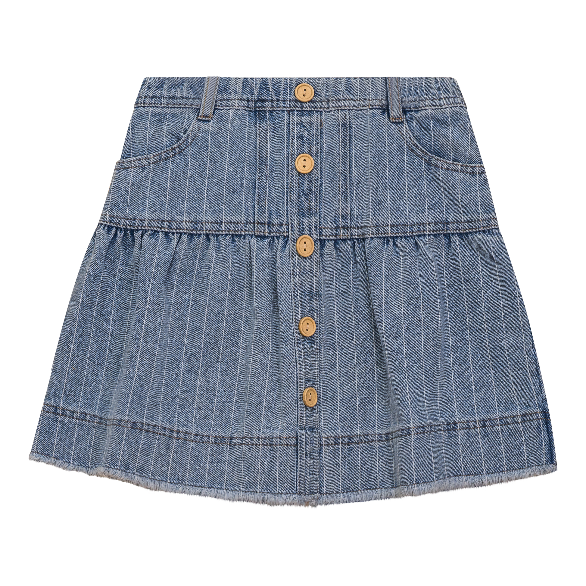 Striped Denim Skirt Light Denim