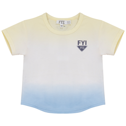 Dip Dye Tshirt Pale Yellow White Pale Denim