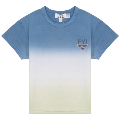 Dip Dye 3/4 Tshirt Light Denim White Sage