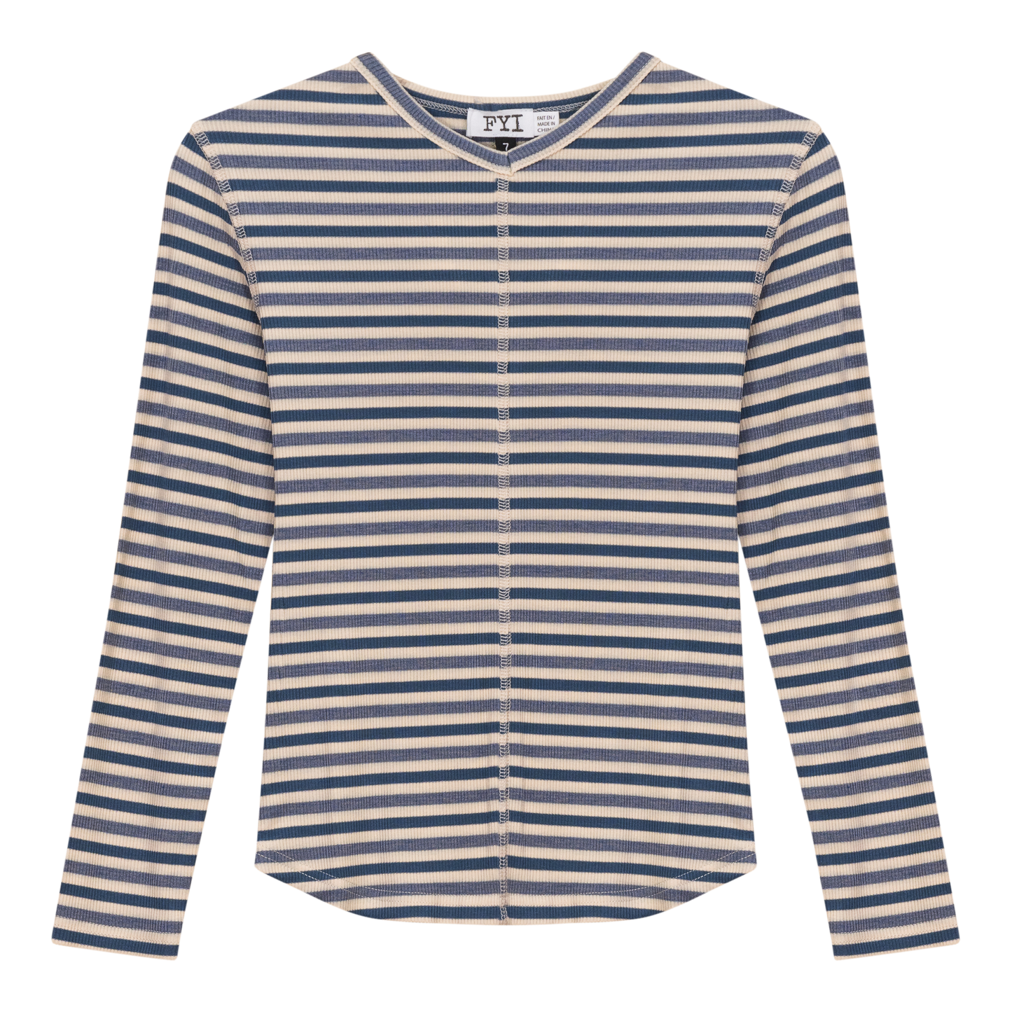 Striped Vneck Tshirt Denim